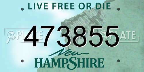 473855 New Hampshire License Plate