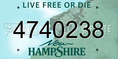 4740238 New Hampshire License Plate