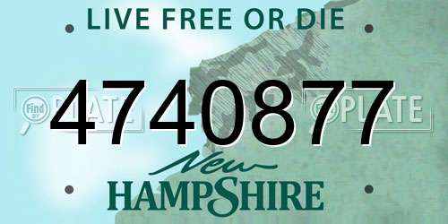4740877 New Hampshire License Plate