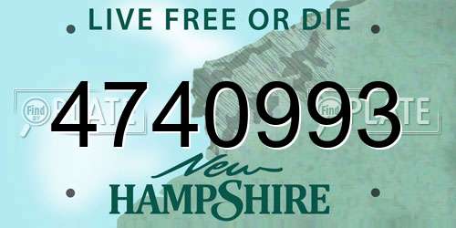 4740993 New Hampshire License Plate