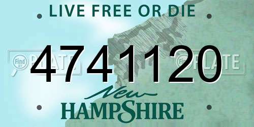 4741120 New Hampshire License Plate