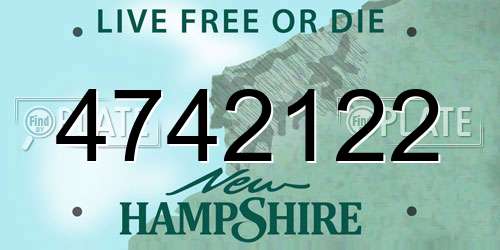4742122 New Hampshire License Plate
