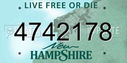 4742178 New Hampshire License Plate
