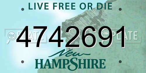 4742691 New Hampshire License Plate