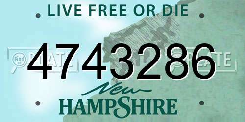 4743286 New Hampshire License Plate