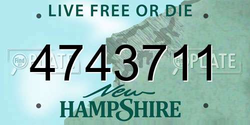 4743711 New Hampshire License Plate