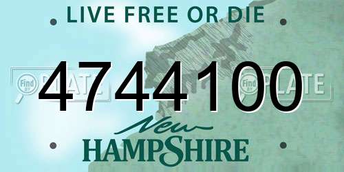 4744100 New Hampshire License Plate