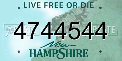 4744544 New Hampshire License Plate