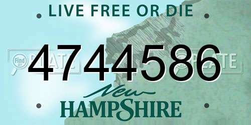4744586 New Hampshire License Plate