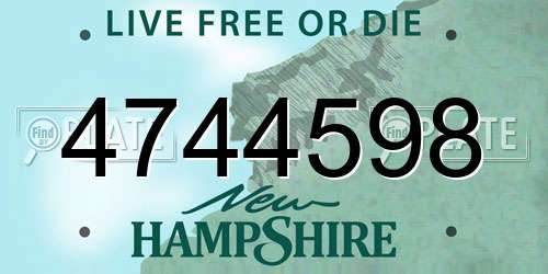 4744598 New Hampshire License Plate