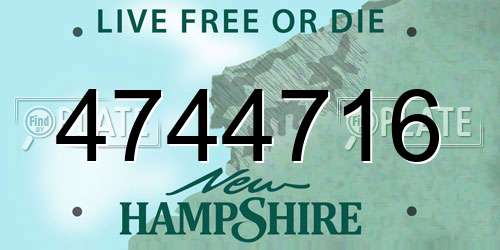 4744716 New Hampshire License Plate