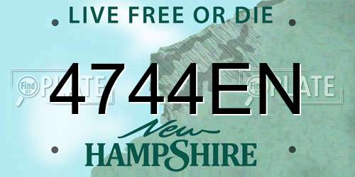 4744EN New Hampshire License Plate