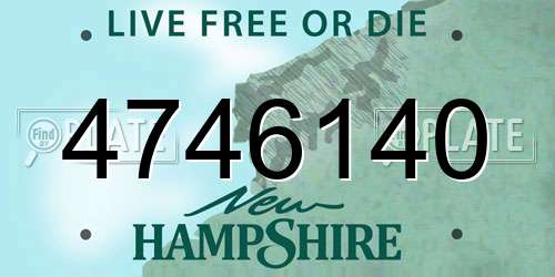 4746140 New Hampshire License Plate