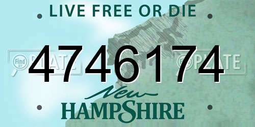 4746174 New Hampshire License Plate