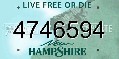 4746594 New Hampshire License Plate