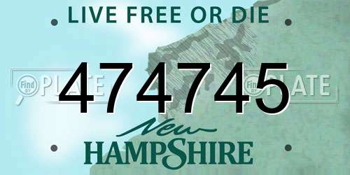 474745 New Hampshire License Plate
