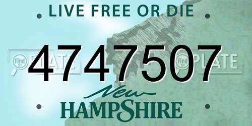 4747507 New Hampshire License Plate