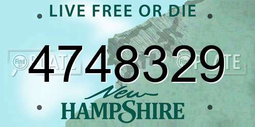 4748329 New Hampshire License Plate