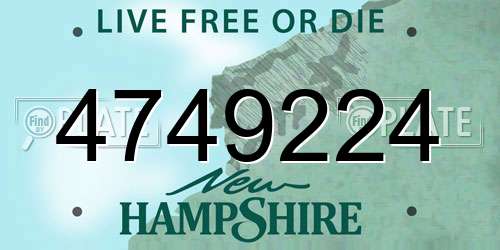 4749224 New Hampshire License Plate