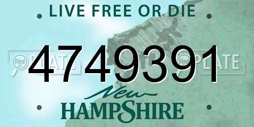 4749391 New Hampshire License Plate