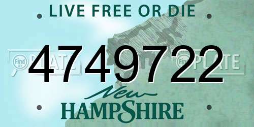 4749722 New Hampshire License Plate