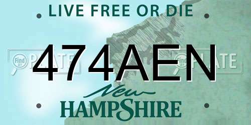 474AEN New Hampshire License Plate
