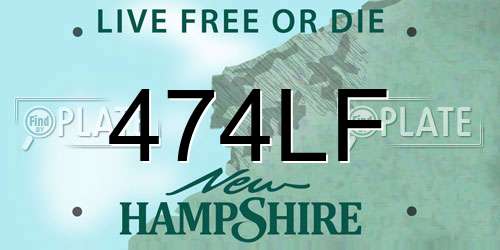 474LF New Hampshire License Plate
