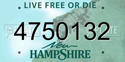 4750132 New Hampshire License Plate