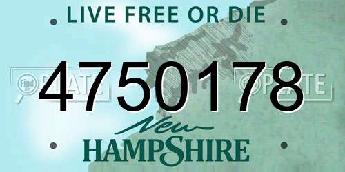 4750178 New Hampshire License Plate