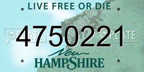 4750221 New Hampshire License Plate