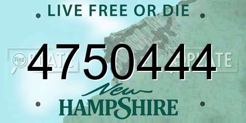 4750444 New Hampshire License Plate