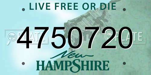 4750720 New Hampshire License Plate