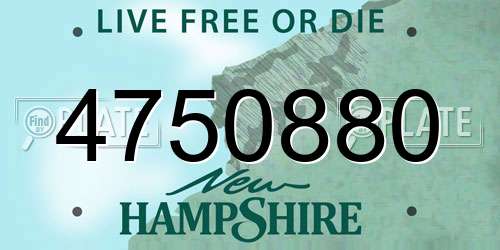 4750880 New Hampshire License Plate
