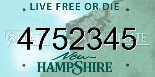 4752345 New Hampshire License Plate
