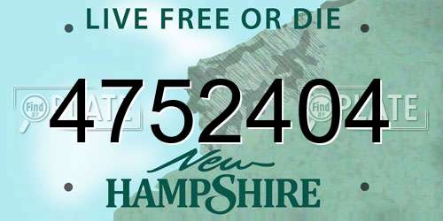 4752404 New Hampshire License Plate