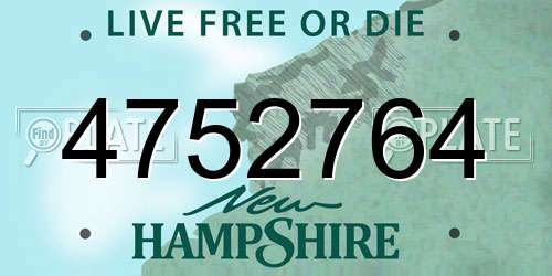 4752764 New Hampshire License Plate