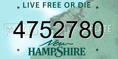 4752780 New Hampshire License Plate