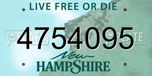 4754095 New Hampshire License Plate