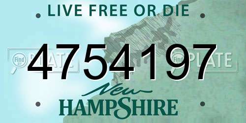 4754197 New Hampshire License Plate