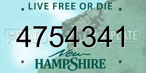 4754341 New Hampshire License Plate