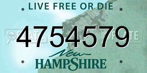 4754579 New Hampshire License Plate