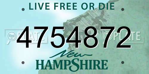 4754872 New Hampshire License Plate