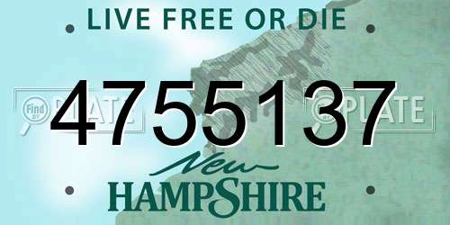 4755137 New Hampshire License Plate
