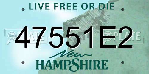 47551E2 New Hampshire License Plate