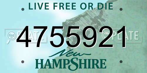 4755921 New Hampshire License Plate