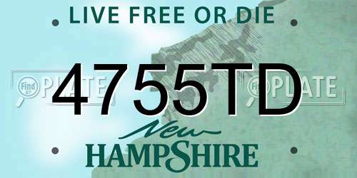 4755TD New Hampshire License Plate