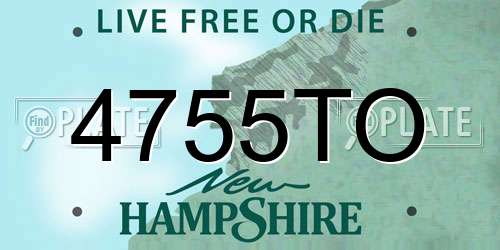4755TO New Hampshire License Plate