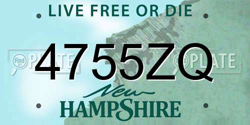 4755ZQ New Hampshire License Plate