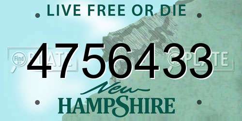4756433 New Hampshire License Plate