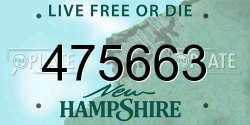 475663 New Hampshire License Plate